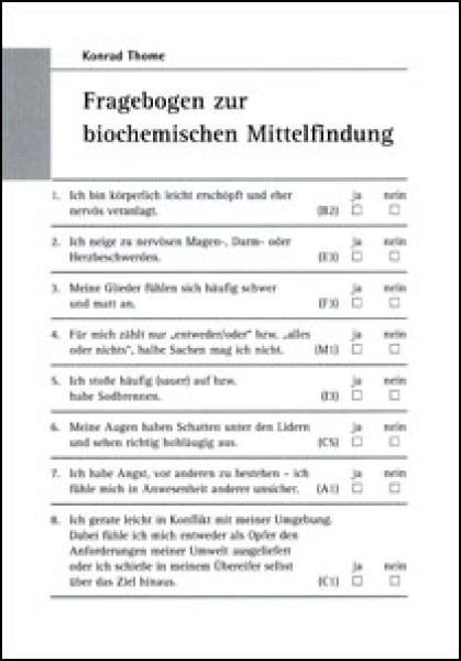 Thome, Fragebogen zur biochemischen Mittelfindung